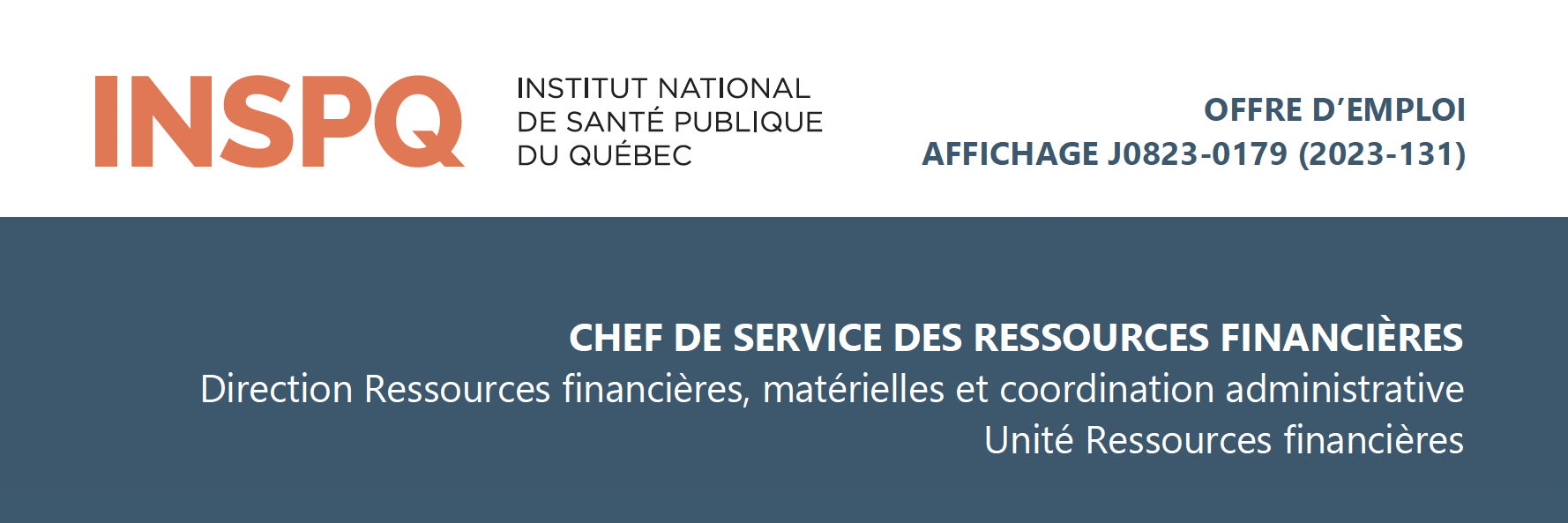CHEF DE SERVICE DES RESSOURCES FINANCIÈRES | Direction Ressources financières, matérielles et coordination administrative